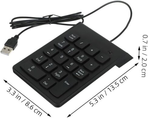 2 قطعة لوحة مفاتيح رقمية USB لوحة مفاتيح رقمية محمولة لأجهزة الكمبيوتر المحمول والكمبيوتر المكتبي والمحاسب المصرفي وإدخال البيانات المالية مع مفاتيح صامتة وواجهة USB in Kuwait