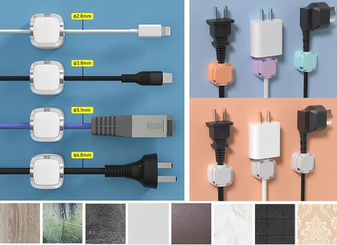 6pcs Magnetic Cable Holder, Adjustable Cord Organizer for Under Desk Cable Management, Wire Organizer for Home, Office, Car, Wall, Desktop, Purple in Saudi Arabia