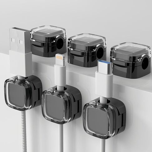 6pcs Magnetic Cable Holder, Adjustable Cord Organizer for Under Desk Cable Management, Wire Organizer for Home, Office, Car, Wall, Desktop, Purple in Saudi Arabia