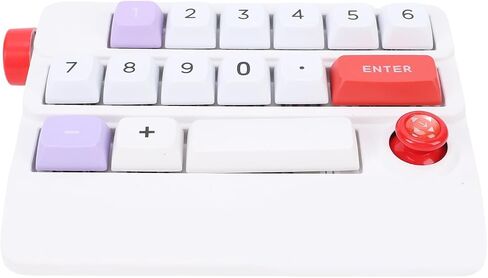 USB Wired Mechanical Number Pad, 19 Keys Hot Swappable Macro Programmable Numeric Keypad with Joystick Control, for PC Laptop Gaming Drawing Video Editing (White) in Saudi Arabia