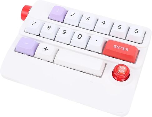 USB Wired Mechanical Number Pad, 19 Keys Hot Swappable Macro Programmable Numeric Keypad with Joystick Control, for PC Laptop Gaming Drawing Video Editing (White) in Saudi Arabia