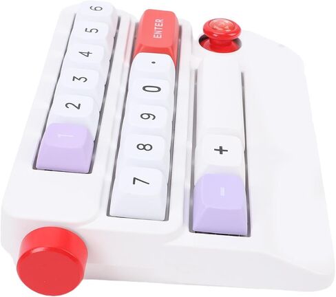 USB Wired Mechanical Number Pad, 19 Keys Hot Swappable Macro Programmable Numeric Keypad with Joystick Control, for PC Laptop Gaming Drawing Video Editing (White) in Saudi Arabia