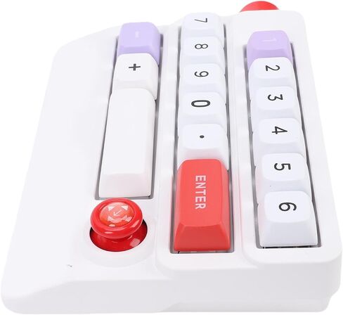 USB Wired Mechanical Number Pad, 19 Keys Hot Swappable Macro Programmable Numeric Keypad with Joystick Control, for PC Laptop Gaming Drawing Video Editing (White) in Saudi Arabia