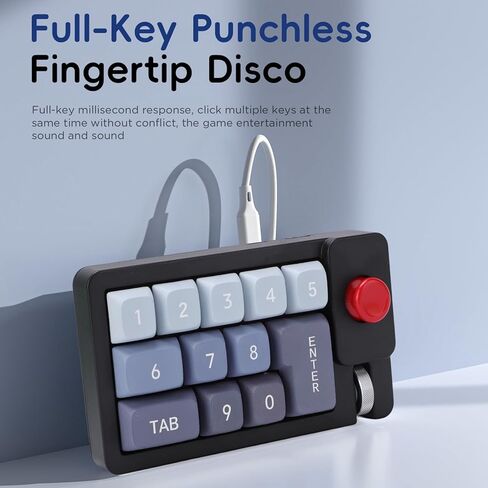 GOWENIC Mechanical Number Pad, 12 Programmable Buttons, 12 RGB LED Backlights, Anti Key Conflict dDesign, Customizable Hot Swap Buttons (Black) in Saudi Arabia