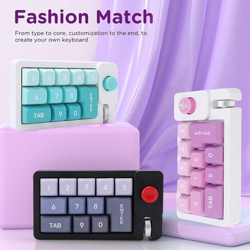 GOWENIC Mechanical Number Pad, 12 Programmable Buttons, 12 RGB LED Backlights, Anti Key Conflict dDesign, Customizable Hot Swap Buttons (Black) in Saudi Arabia