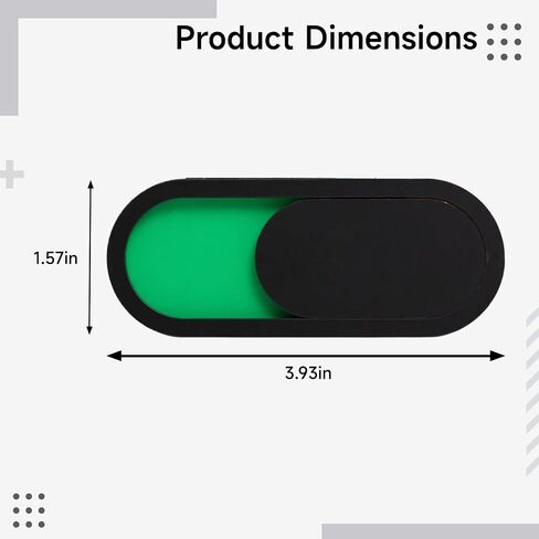 Generic سهل التركيب، متوافق مع أجهزة الكمبيوتر الشخصية والأجهزة اللوحية وأجهزة الكمبيوتر المحمولة، غطاء كاميرا ويب أكريليك للخصوصية مقاس 101.57 بوصة (4 سم)، مؤشر حالة منزلق أخضر/أحمر، مجموعة مكونة من 12 قطعة in Saudi Arabia
