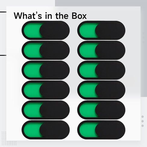 Generic سهل التركيب، متوافق مع أجهزة الكمبيوتر الشخصية والأجهزة اللوحية وأجهزة الكمبيوتر المحمولة، غطاء كاميرا ويب أكريليك للخصوصية مقاس 101.57 بوصة (4 سم)، مؤشر حالة منزلق أخضر/أحمر، مجموعة مكونة من 12 قطعة in Saudi Arabia
