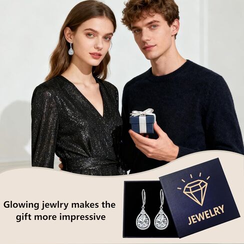 أقراط جوهرة الميلاد من الفضة الإسترلينية AAAAA مكعبة الزركونيوم على شكل دمعة تتدلى هدايا مجوهرات للنساء in Kuwait