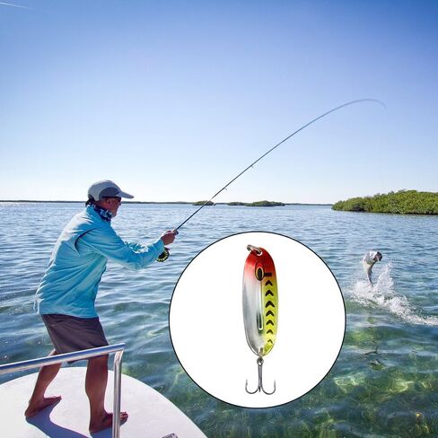 Lure Color Sequins 7g Three Hook Spoon Type Iron Plate Lure – Bionic Fishing Bait with Electroplated Iron Sheet, Yellow Red (5.7x1.8x1cm) – Perfect for Attracting Fish in Saudi Arabia