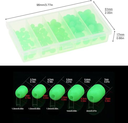 100pcs Soft Silicone Luminous Glow Fishing Beads, Round Green Beads Fishing Lures Tackle Tools for Freshwater Saltwater in Saudi Arabia