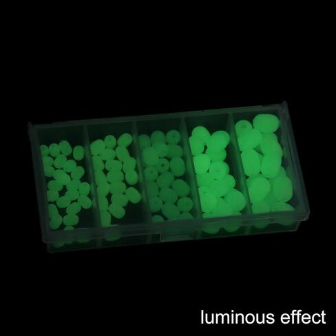 100pcs Soft Silicone Luminous Glow Fishing Beads, Round Green Beads Fishing Lures Tackle Tools for Freshwater Saltwater in Saudi Arabia
