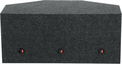 Rockville RT12A-3 Triple 12" Sealed Subwoofer Enclosure, Angled Front, 3/4" MDF, Gold Spring Terminals, Made in USA, 35" x 20.25" x 15" for Car Audio in Saudi Arabia