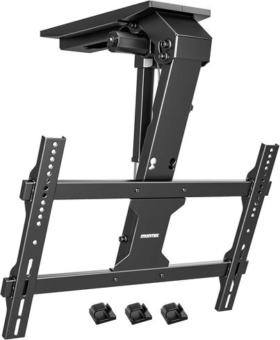 monTEK Motorized Ceiling TV Mount with Remote for 37-75 Inch TVs, Electric TV Mount Motorized Drop Down for Flat and Pitched Roof,Holds up to 99 lbs, 4X Load Tested, App and Voice Control in Saudi Arabia