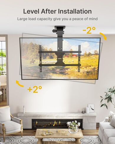 monTEK Motorized Ceiling TV Mount with Remote for 37-75 Inch TVs, Electric TV Mount Motorized Drop Down for Flat and Pitched Roof,Holds up to 99 lbs, 4X Load Tested, App and Voice Control in Saudi Arabia