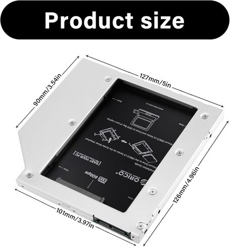 الألومنيوم القرص الصلب محرك حالة تصاعد ل 5 مللي متر/7 مللي متر/9.5 مللي متر محمول الداخلية خليج محول استبدال SSD الصلب محول in Kuwait