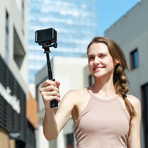 JJC Mini Selfie Stick Tripod Compatible with Gopro Hero 13 12 11 10 9, Small Portable Handle Grip for DJI Osmo Action 6 5 pro 4 3 Insta360 Ace Pro 2 Extension Pole, for Video Recording Vlogging,Black in Saudi Arabia
