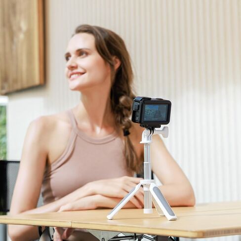 JJC Mini Selfie Stick Tripod Compatible with Gopro Hero 13 12 11 10 9, Small Portable Handle Grip for DJI Osmo Action 6 5 pro 4 3 Insta360 Ace Pro 2 Extension Pole, for Video Recording Vlogging,Black in Saudi Arabia