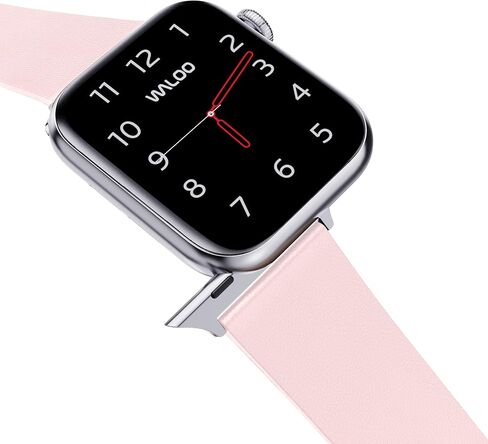 WALOO Genuine Leather Grain Lightweight Elegant Replacement Watch Band Compatible With Your Apple Watch Series 10/9/8/7/6/5/4/3/2/1/SE/Ultra Fits Sizes 38mm, 40mm, 41mm, 42mm, 44mm, 45mm, 46mm, 49mm in Saudi Arabia