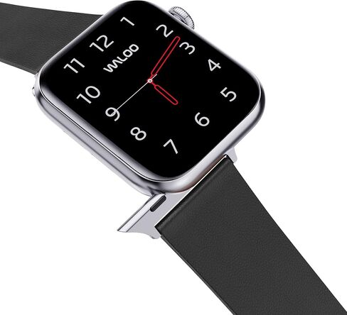 WALOO Genuine Leather Grain Lightweight Elegant Replacement Watch Band Compatible With Your Apple Watch Series 10/9/8/7/6/5/4/3/2/1/SE/Ultra Fits Sizes 38mm, 40mm, 41mm, 42mm, 44mm, 45mm, 46mm, 49mm in Saudi Arabia
