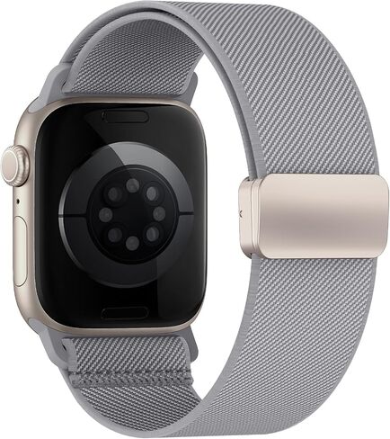 Stretchy Band Compatible with Apple Watch Bands 40mm 38mm 41mm 42mm 44mm 45mm 46mm 49mm Women Men,Strong Magnetic Clasp Elastic Sport Strap for iWatch Series 11 10 9 8 7 6 5 4 3 2 1 Ultra SE/Black in Saudi Arabia