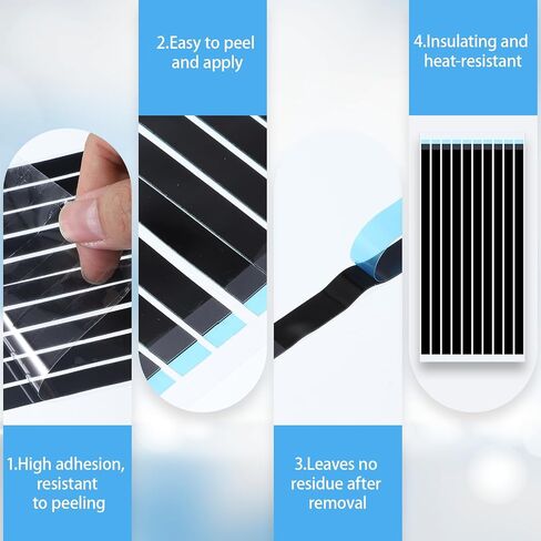 10 Pcs Laptop Screen Tape Screen Repair Tape Double Sided Tapes Replacement Easy Pull Tab Stretch Tapes for Tablets Mobile Phone Laptop LCD Screens Replacement (No Handle 190mm) Black in Saudi Arabia