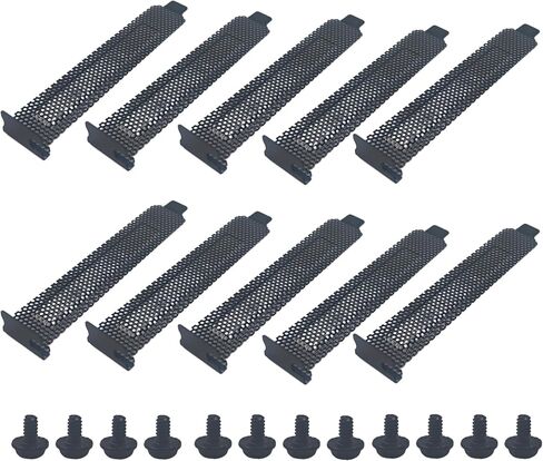 6PCS PCI Slot Covers Black Zinc-Plated Steel Vented Dust Filter Blanking Plates with Screws for Computer Cases in Saudi Arabia