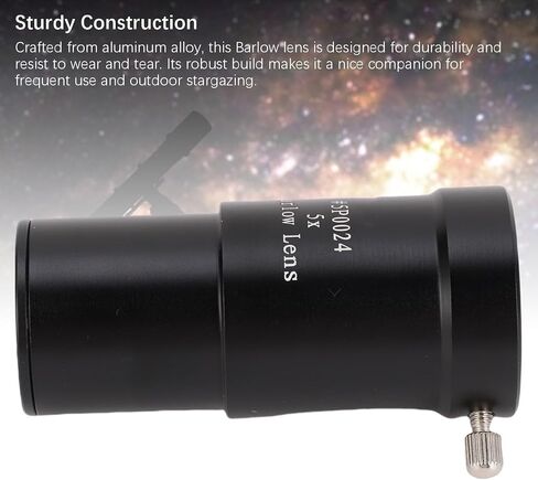 Barlow Lens, 1.25 Inch 5X Magnification Astronomy Barlow Lens with Multi Layer HD Coating, for Telescope Eyepiece Observation of Moon in Saudi Arabia