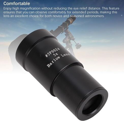 Barlow Lens, 1.25 Inch 5X Magnification Astronomy Barlow Lens with Multi Layer HD Coating, for Telescope Eyepiece Observation of Moon in Saudi Arabia