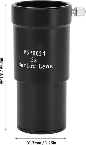 Barlow Lens, 1.25 Inch 5X Magnification Astronomy Barlow Lens with Multi Layer HD Coating, for Telescope Eyepiece Observation of Moon in Saudi Arabia