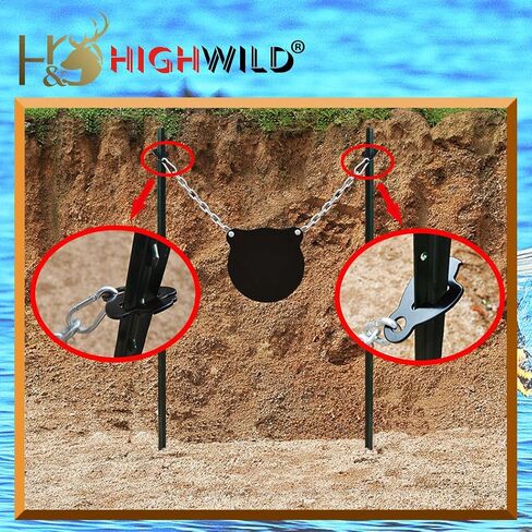 Highwild T-Post Target Hanger (نمط النسر الأصلع) | AR500 يستهدف سلسلة معلقة بخطاف على شكل حرف S in Kuwait