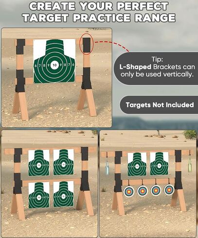 2x4 Target Stand Brackets, Heavy Duty Metal Shooting Target Holder with 12 Hooks for Sihouette & Practice, AR500 Steel Target Hanger Y&T Connectors Rack for Shooting Brackets, 1 Pack in Kuwait