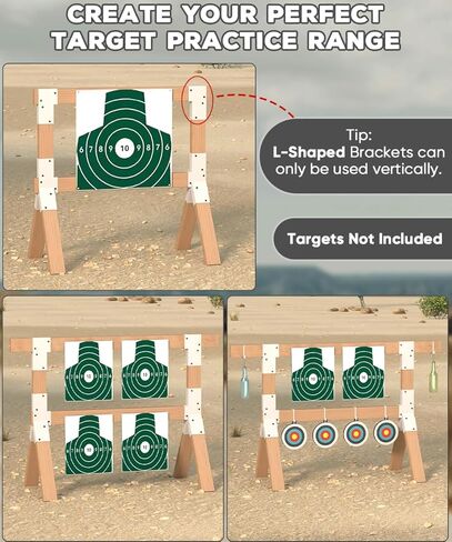 دعامات حامل الهدف 2x4 | حامل هدف الرماية المعدني شديد التحمل مع 12 خطافًا للمحاكاة والتمرين، رف موصلات Y&T من الفولاذ AR500 لدعامات التصوير، عبوة واحدة in Kuwait