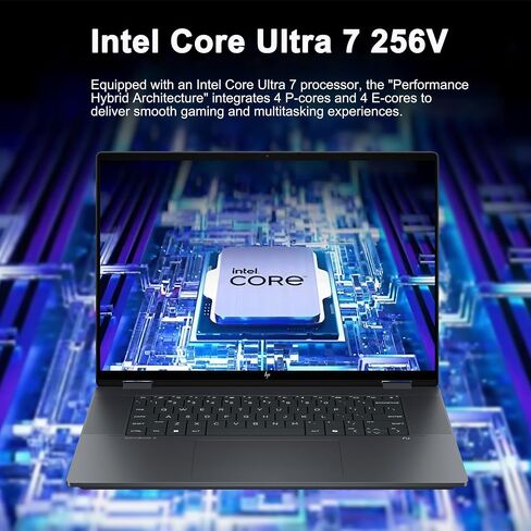 HP OmniBook X Flip 2-in-1 Laptop 16" WUXGA IPS Touch (400nits) Intel 8-core Ultra 7 256V (Up to 47 Tops) 16GB RAM 1TB SSD for Creator Designer Professional Business Win11 ICP Hub w/Copilot+ AI in Saudi Arabia