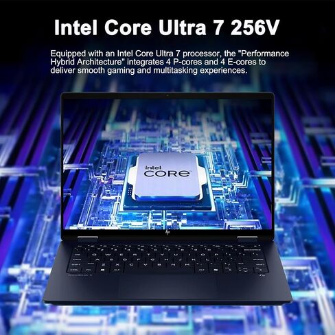 HP OmniBook X Flip 2-in-1 Laptop 14" WUXGA IPS Touch (400nits) Intel 8-core Ultra 7 256V (Up to 47 Tops) 16GB RAM 1TB SSD for Creator Designer Business Professional Win11Pro ICP Hub/Copilot+ AI PC in Saudi Arabia