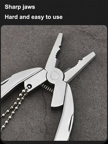 Keychain Multitool Tools for Men, 6-in-1 Stainless Steel Mini Utility Multitool with Pliers Screwdriver Slotted Nylon Sheath for DIY Home Outdoor Camping Survival Hiking Simple Repair, Silver in Saudi Arabia