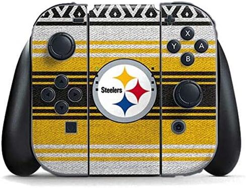 ملصق ألعاب Skinit متوافق مع وحدة تحكم Nintendo Switch Joy Con - تصميم مرخص رسميًا من NFL Pittsburgh Steelers Trailblazer in Saudi Arabia