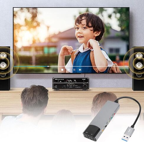 Asixxsix USB Sound Card, High Resolution Music External Sound Card with SPDIF Digital Sound, Plug and Play, 5.1 7.1 Dual Channel Output, for Laptop PC, Gaming, Movies, Music in Saudi Arabia