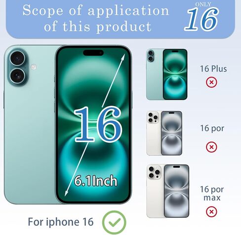 16 قطعة بديلة للزجاج الخلفي مع كابل مرن للشحن اللاسلكي وإطار الكاميرا جميع الأجزاء لهاتف iPhone 16 (6.1 بوصة أسود) استبدال شريط مقاوم للماء للمعدات in Saudi Arabia