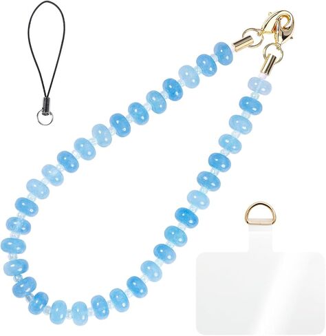 Handmade Natural Stone Beaded Charm Cell Phone Camera Lanyard, Hands-Free Wrist Strap, Phone Chain Keychain String in Saudi Arabia