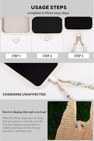 Handmade Natural Stone Beaded Charm Cell Phone Camera Lanyard, Hands-Free Wrist Strap, Phone Chain Keychain String in Saudi Arabia