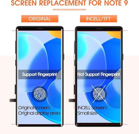 INCELL لهاتف Samsung Galaxy Note 9 استبدال الشاشة لشاشة Samsung Note 9 LCD SM-N9600 SM-N960F SM-N960U مجموعة بديلة للشاشة تعمل باللمس باللون الأسود مع إطار (ليست بصمة الإصبع) in Saudi Arabia