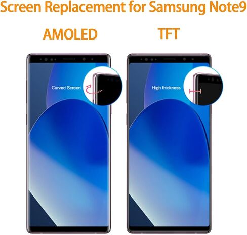 INCELL لهاتف Samsung Galaxy Note 9 استبدال الشاشة لشاشة Samsung Note 9 LCD SM-N9600 SM-N960F SM-N960U مجموعة بديلة للشاشة تعمل باللمس باللون الأسود مع إطار (ليست بصمة الإصبع) in Saudi Arabia