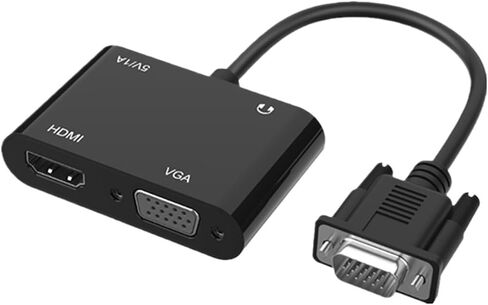 V/GA to HDMI V/GA Adapter, 1080P V/GA Splitter 1 in 2 Output for Computers Desktops Laptops Computers Monitors Projectors in Saudi Arabia
