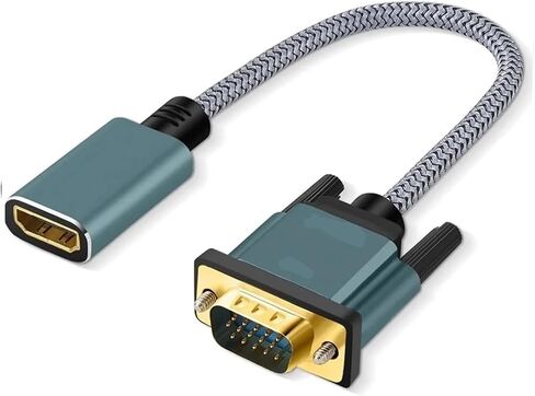 كابل محول V/GA ​​إلى HDMI، موسع HDMI أنثى مجدول من النايلون إلى ذكر V/GA ​​يدعم 720P/1080P، كمبيوتر مكتبي M>oni>tor in Saudi Arabia