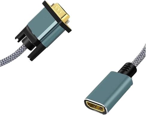 كابل محول V/GA ​​إلى HDMI، موسع HDMI أنثى مجدول من النايلون إلى ذكر V/GA ​​يدعم 720P/1080P، كمبيوتر مكتبي M>oni>tor in Saudi Arabia