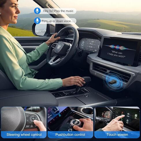 CarPlay Adapter, Convert Wired to Upgrade USB Wireless CarPlay Adapter for Wireless Control Plug and Play Compatible with Cars from 2016 and Apple iPhone iOS 10+,Black in Kuwait