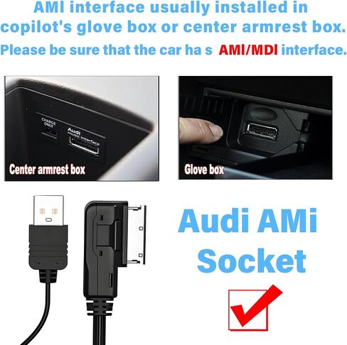 بلوتوث 5.0 محول استقبال الصوت لأودي، AMI MMI بلوتوث مجموعات السيارات كابل واجهة الموسيقى، محول كابل واجهة الموسيقى الصوتية اللاسلكية لنظام MMI 2G 3G 3G+ VW Audi A5 8T A6 4F A8 4E in Saudi Arabia