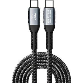100W USB C to USB C Fast Charging Cable | PD 3.0 C to C Charger Cord with E-Marker Chip | Durable Nylon Braided 6 ft | Kave-Series Apex 100 in Saudi Arabia