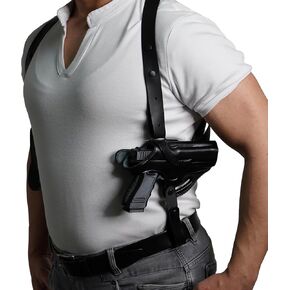 *KINGDOM HOLSTER* K061 حافظة كتف وحافظة حزام مع حقيبة مجلة مزدوجة (2 في 1) لـ Glock 17 Glock 19 Glock 22 Glock 23 RH صناعة يدوية! in Saudi Arabia
