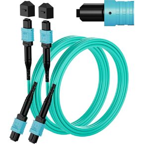 كابل ألياف MPO إلى MPO، 8M 2-Pack OM3 Multimode Fiber Patch Cable، 12-Core Type B Female، LSZH Jacket، MTP متوافق مع أجهزة الإرسال والاستقبال QSFP + in Kuwait